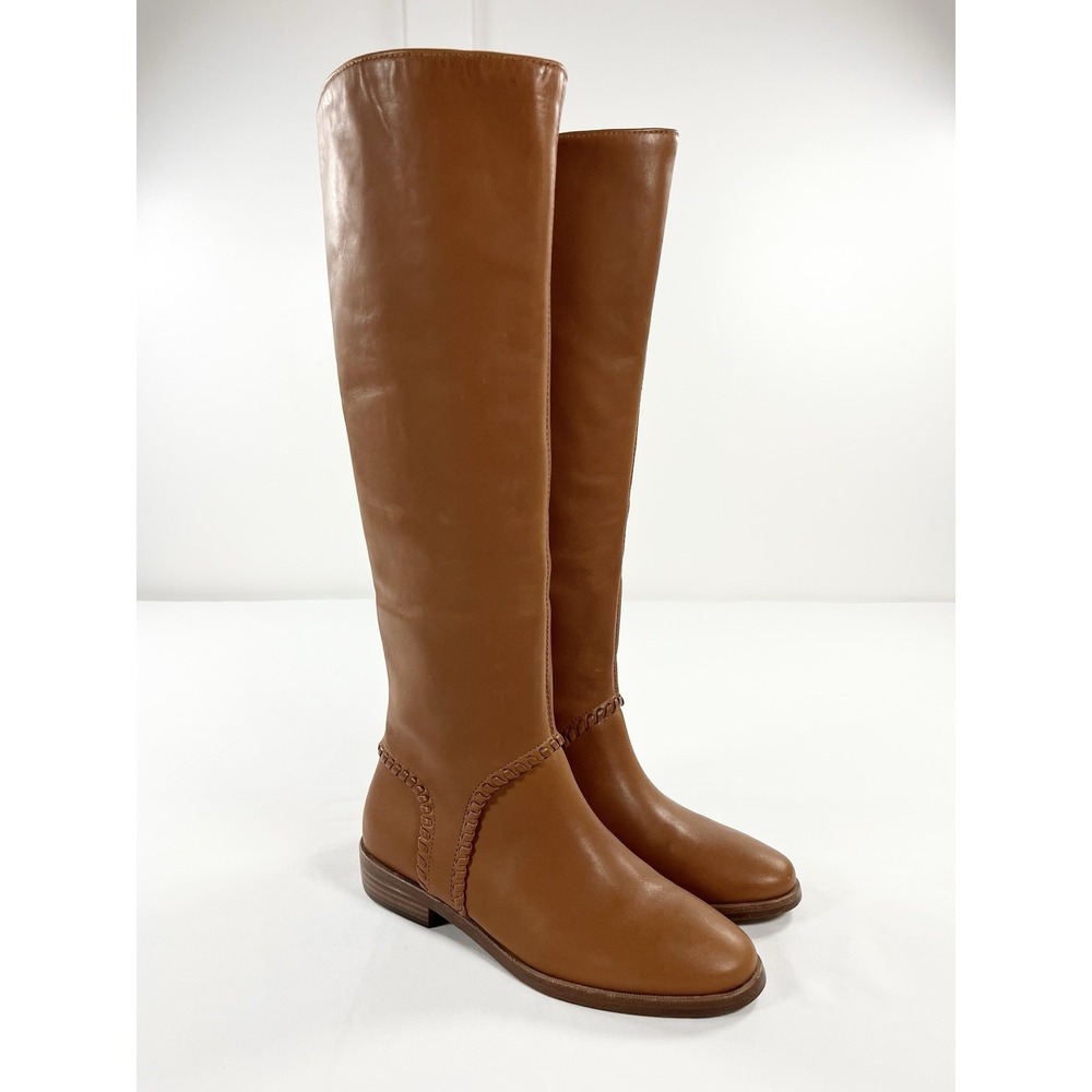 UGG Gracen Whipstitch 1019086 Mid Brown Leather Tall Riding Boots Women Size 7